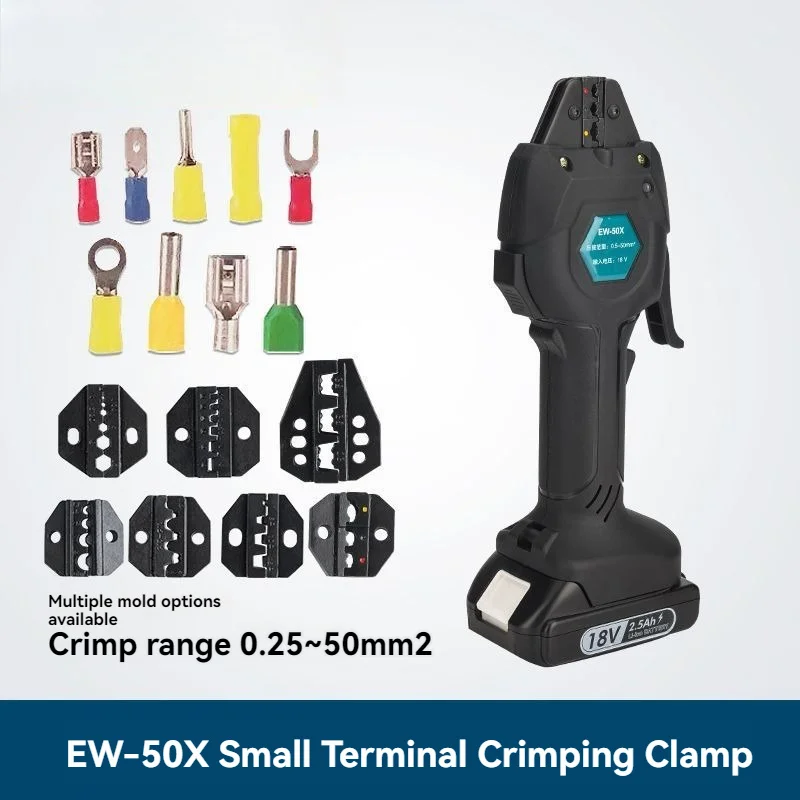 Tang Crimping EW-50X Alat Crimping Elektrik untuk Terminal Tanpa Isolasi Tipe Tabung