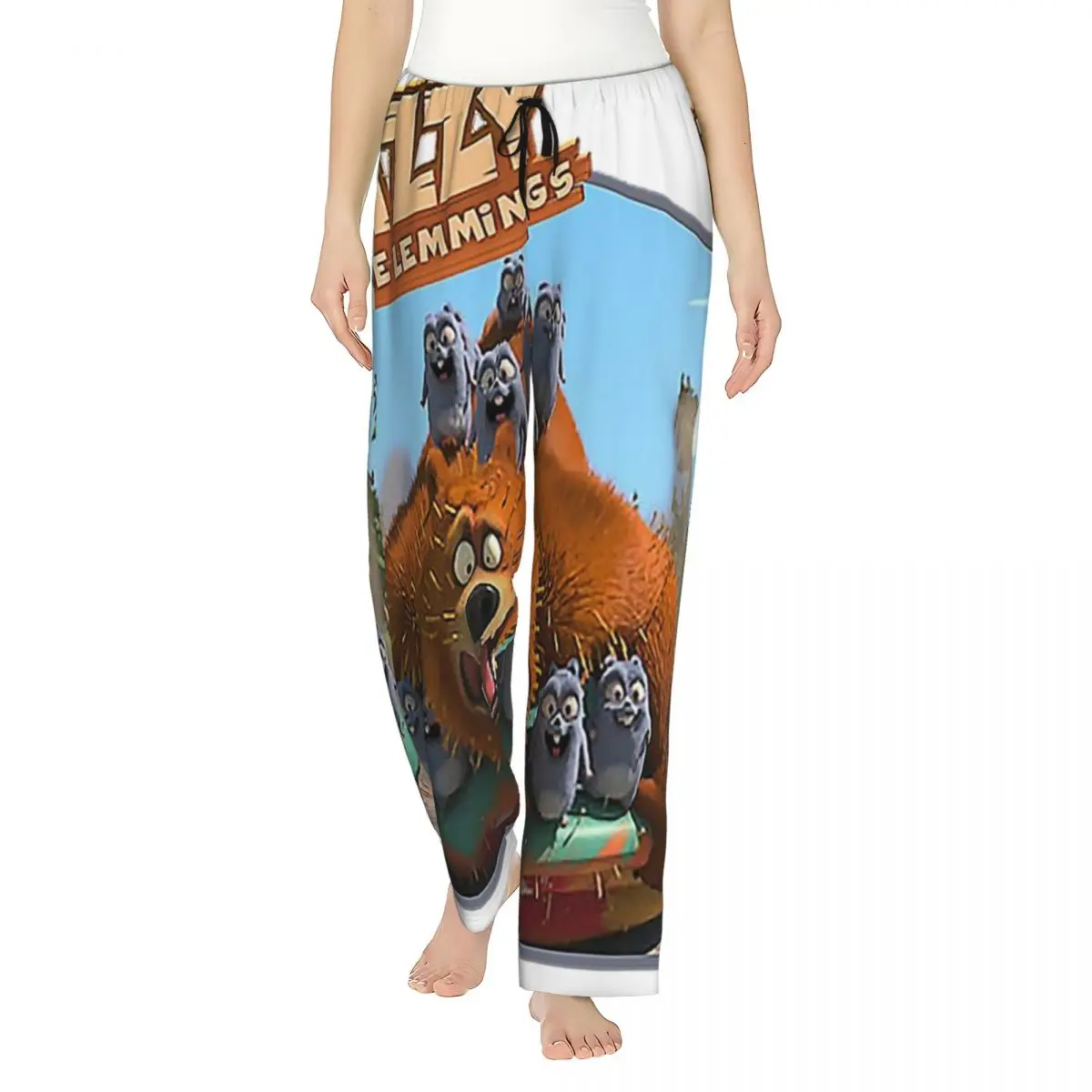 

Custom Grizzy And Lemmings Women Pajama Pants Lounge Sleep Sleepwear Bottoms with Pockets
