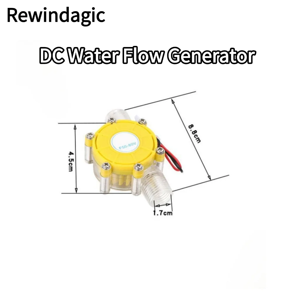 F50 5V/12V/80V Micro Hydro DC Water Generator Flow Pump Turbine Hydroelectric Power Energy Generator