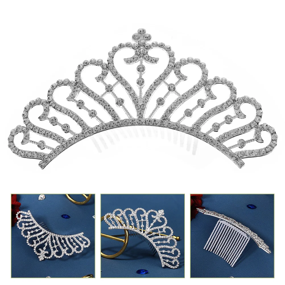 

1pc Crown Rhinestone Tiara Hair Comb Clip Bride Wedding Headpiece Women Fashion Hair Accessory Alloy Bridal Hairpin