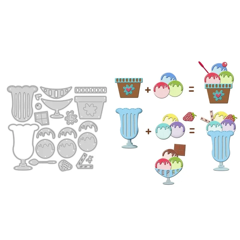 

Cooling Sweet Ice-cream Cutting Dies DIY Scrapbooking Supplies Metal Dies Knife Mold For Card Making Albums Decor
