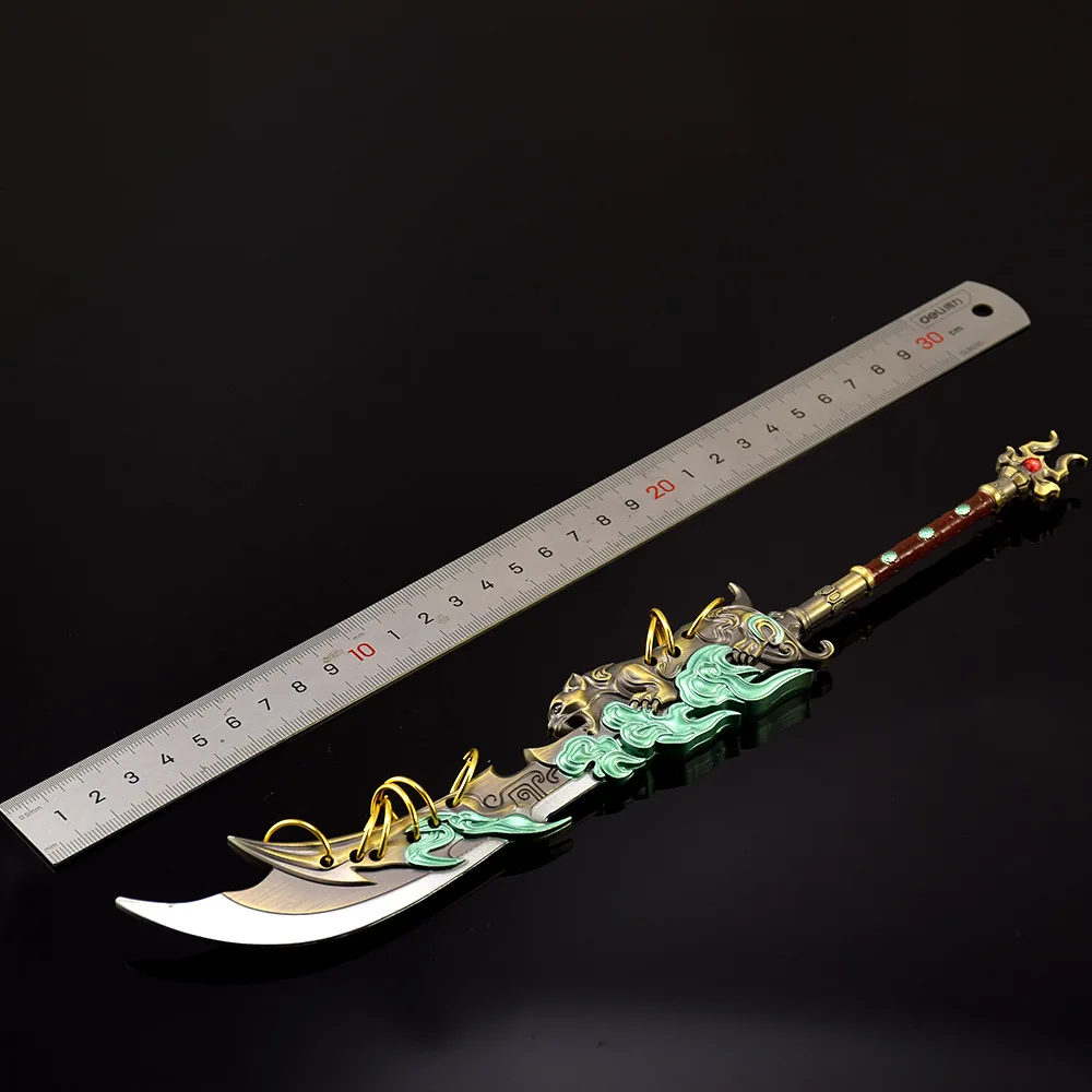 30cm/11,8 pulgadas Naraka:Bladepoint Longpan cuchillo ancho arma modelo accesorios Metal fiesta Cosplay juego periféricos adornos regalo de vacaciones