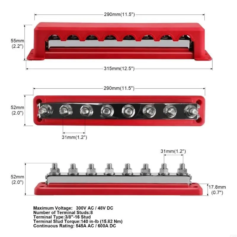 48V 600A 3/8 BUS BAR BUN CARTRITIONLALS BATTERIAL CARTRIBTION