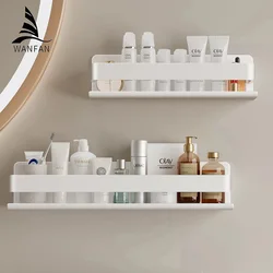 White Storage Rack For Kitchen Holder Square Metal Bath Organizer Accessorie Bathroom Shelf Shelves Wall Mounted Shampoo 811780