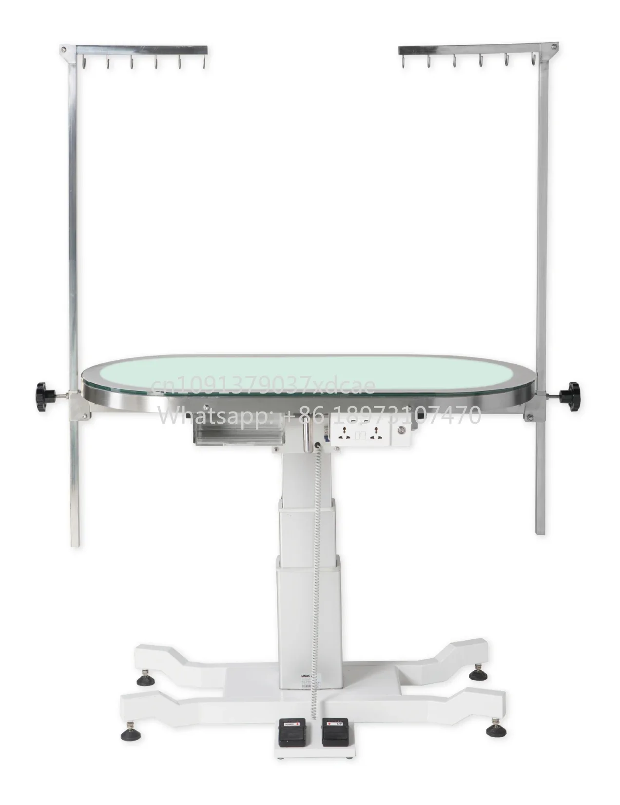 2026 New HF Veterinary Pet Adjustable Manual Grooming Table Flat Packing Air Lift Grooming Round Table