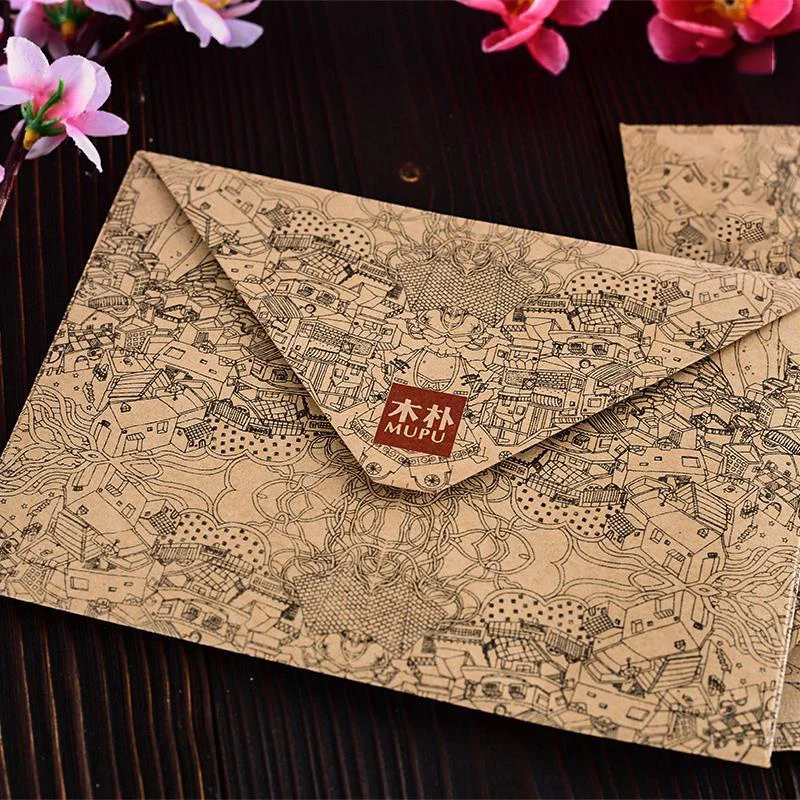 10 pçs/lote china antiguidade envelope retro estudante de armazenamento de negócios escrever uma carta cartão de armazenamento presente embalagem cartão de papelaria