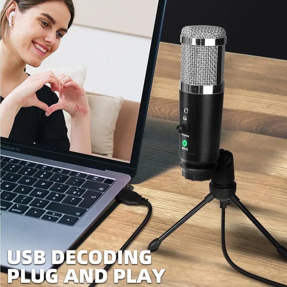 Microfono a condensatore USB professionale deusheng A9 microfono Desktop da gioco ad alta sensibilità per PC Youtube registrazione Streaming Video