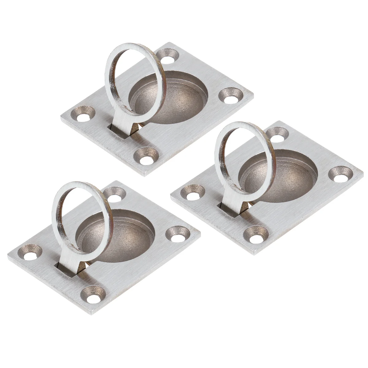 

3Pcs Stainless Steel Handle Pull Rings Silver Sliding Door Knobs Invisible Buckle Cabinet Wardrobe Drawer Pull Handles Corrosion