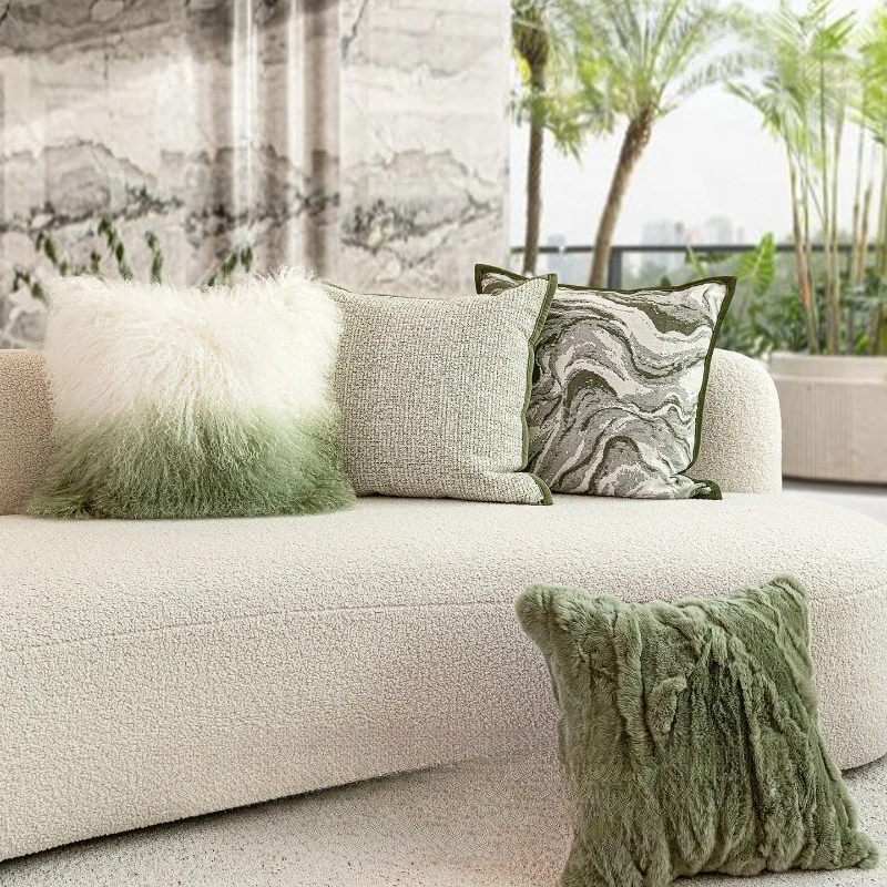 30X50/45X45CM Nordic Green Throw Pillow Cover Fresh Simple Waist Cushion Cover Decor Home Decorative Pillowcase