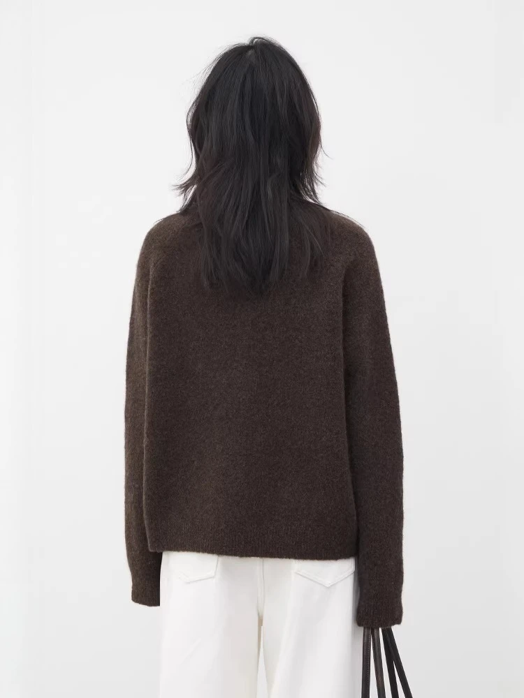 CHIC VEN-suéteres coreanos para mujer, jerséis de punto holgados e informales con contraste y cuello redondo, Top cálido para mujer, Otoño Invierno 2025