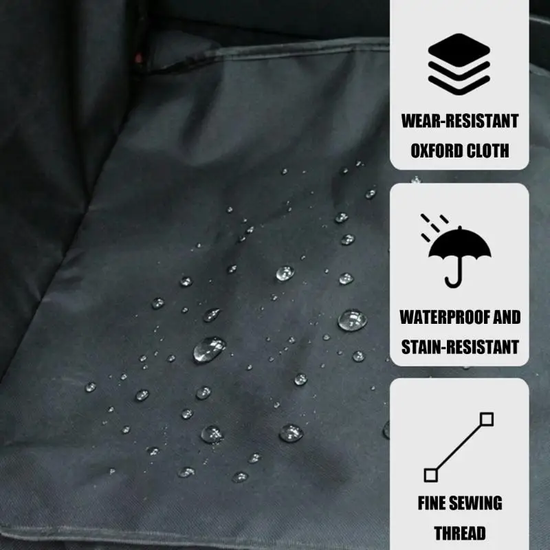M76E Waterproof Pet Car Cover With Side Storage Pockets For Dogs Cats Travel