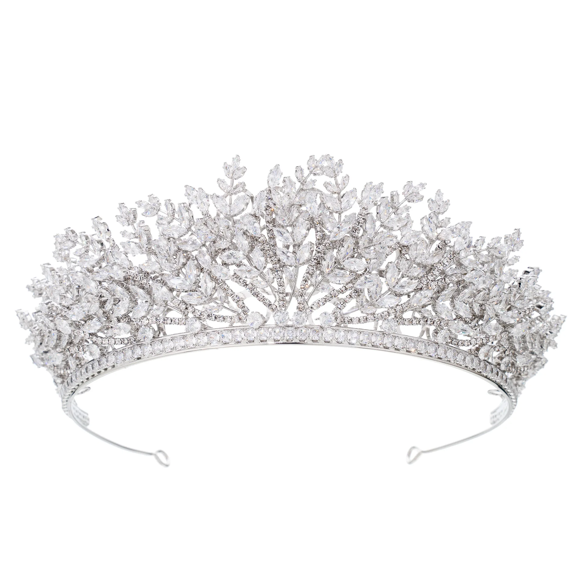 

Cubic Zirconia Bridal Tiara Crown For Wedding CZ Bride Headdress Princess Queen Crowns For Pageant Women Prom Diadem Headpieces