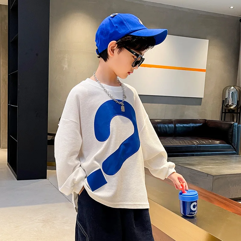 

2022 Spring New Boys Sweatshirt Cotton Kids Clothing Long Sleeve Korean Casual Style Pullover Tops T-shirt 4 6 8 10 12 13 14Yrs