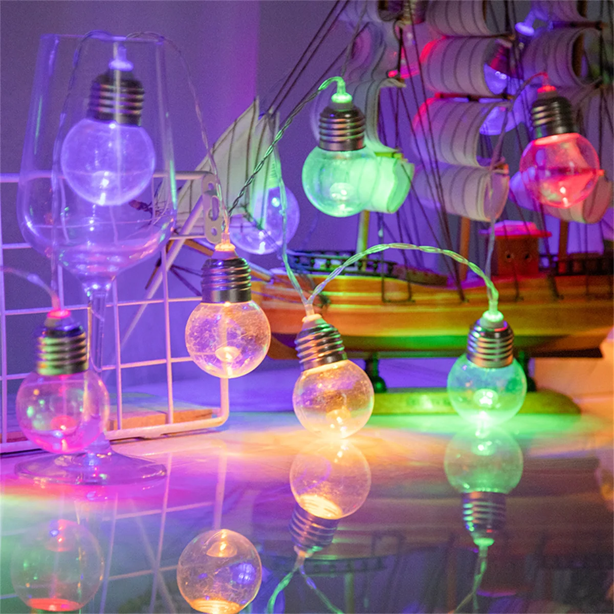 Lampadina a LED filettata stringa decorazione per tenda da campeggio esterna atmosfera retrò simulazione lampadina decorazione per feste