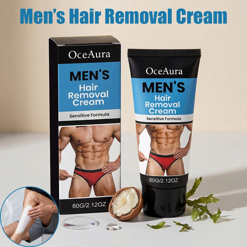 Crema depilatoria para hombres, crema depilatoria suave e indolora, removedor de vello eficaz para cuerpo, piernas, axilas, suaviza la piel rápidamente