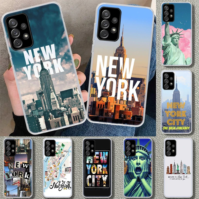 NYC New York City Phone Case for Samsung Galaxy A15 A25 A35 A55 A14 A24 A34 A54 A04S A13 A23 A33 A53 A03S A52 A12 A22 A32 A02S C