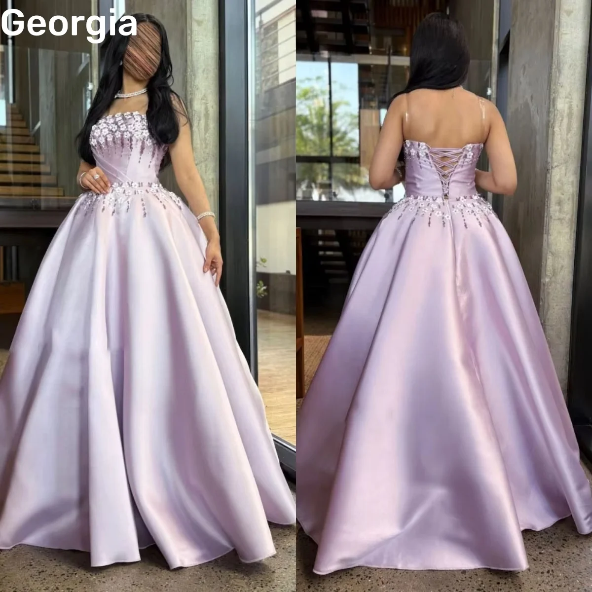 

Dubai A-Line Customize Strapless Dresses For Prom Floor-Length Beadings Evening Dress Zipper Up Sleeveless Formal Dresses