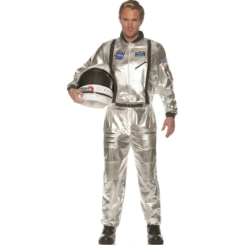 Halloween Adult Astronaut Costume Silver Astronaut Men and Women Halloween Family Party Dress Up Birthday Gifts