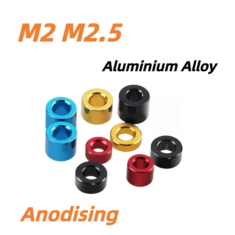 10Pcs M2 M2.5 Aluminum Unthreaded Round Hollow Standoff Spacer Sleeve Washer Gasket Unthreaded Bushing Length 1.5/2/3-12mm