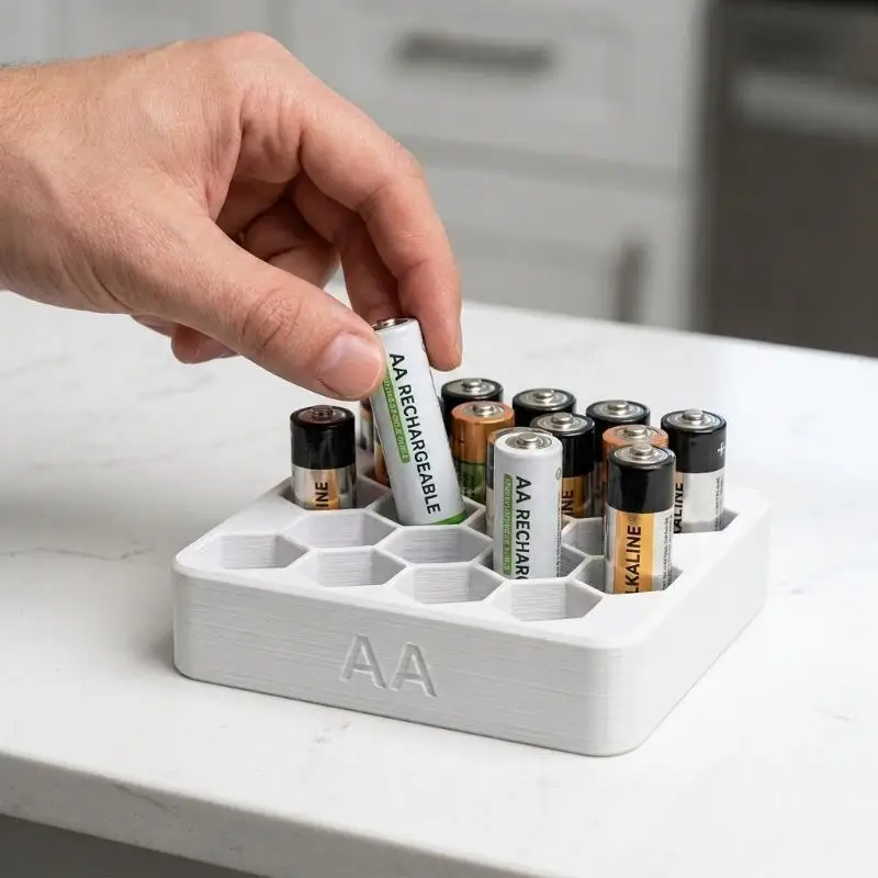 27 Slots AA AAA Battery Storage Box Honeycomb Battery Organizer Case Portable Dustproof Container With Protective Lid