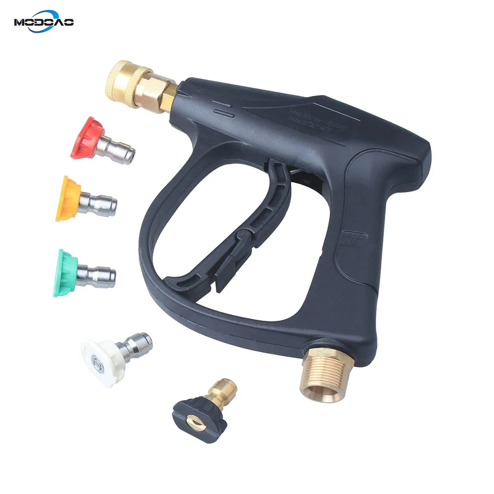 5 Pressure Power Washer Nozzles Short Wand High Pressure Washer Gun for Hot and Cold Water,3000 PSI Max 3.0 Tips