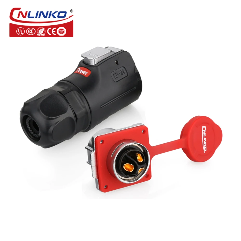 CNLINKO M24 IP68 Circular Heavy Duty Connector 2-24Pin Male/Female Push-Pull Lock for Industrial Automation Signal Transmission