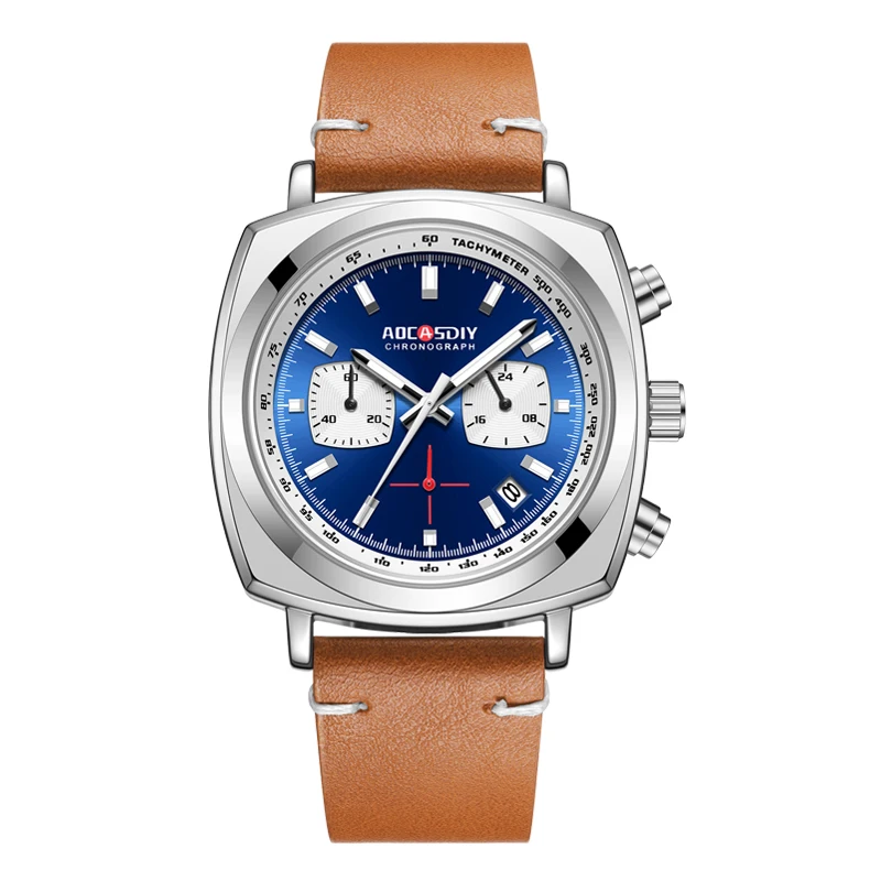 Men's Multi-Functional Leather Watch