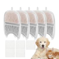 Cat Fountain Filter 5X Cat Water Dispenser Filters With Sponges Triple Filtration Purifier For 4L Stainless Steel Drinking