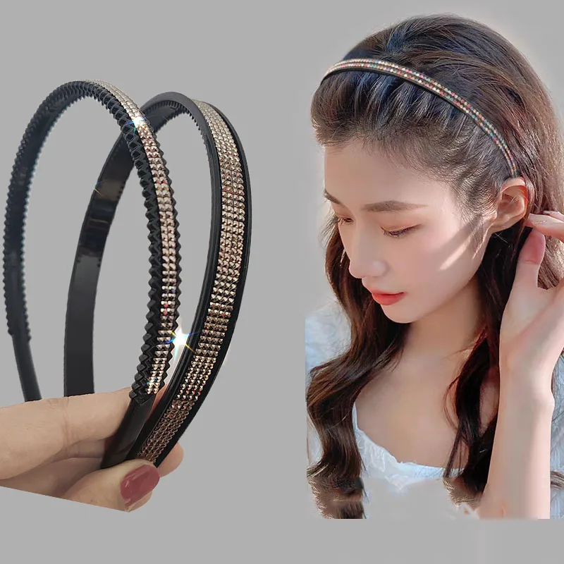 2pc European and American Crystal Headband Women Girls Hair Bands Elegant Hairband for Wedding Holiday Party Hair Accessories