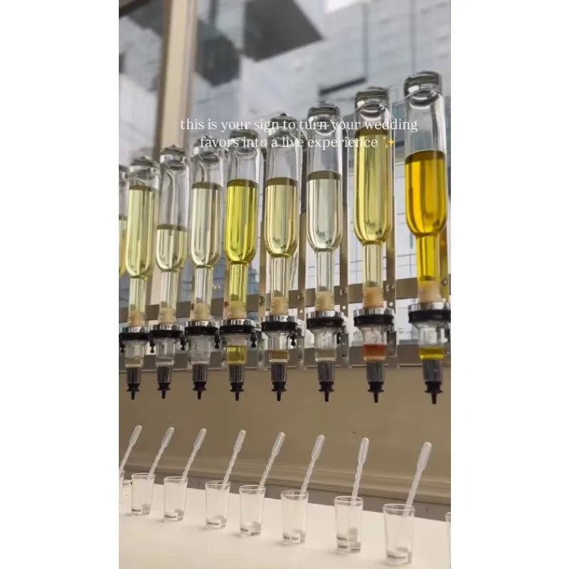 Gold Table Stand Essential Oil Perfume Bar Dispenser for Wedding Decoration Scent Experience 5-12 Bottles 375ml/500ml