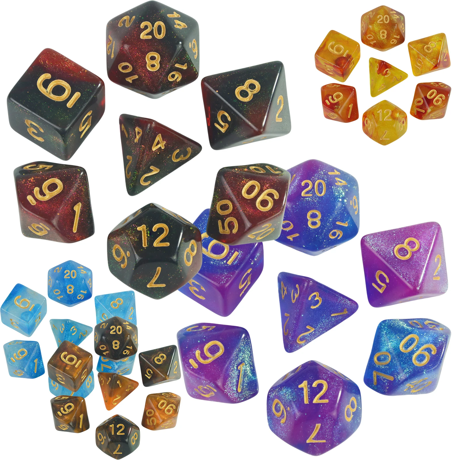 

Набор многогранных кубиков (7 штук) - акриловые кубики для ролевых приключений