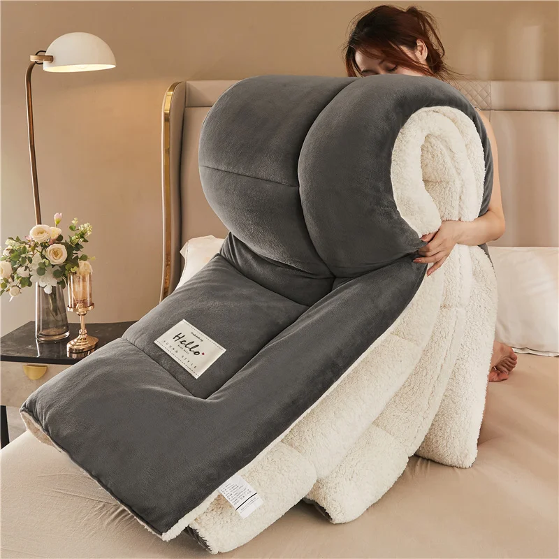 جديد رشاقته الحليب الصوف بطانية الشتاء الدافئة الاصطناعي لامب الكشمير المرجحة البطانيات للسرير لينة الدفء المعزي لحاف الأساسية #4