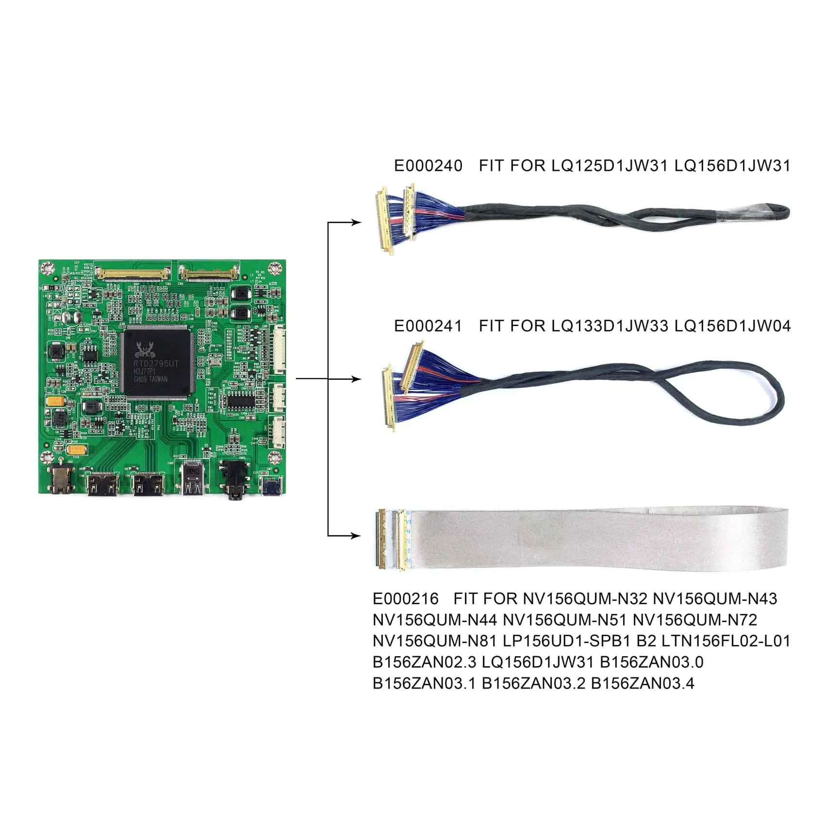 HD-MI LCD Driver Board for 4K 3840×2160 NV156QUM LP156UD1 LTN156FL021 B156ZAN02 LQ125D1JW31 LQ156D1JW31 LQ133D1JW33 LQ156D1JW04