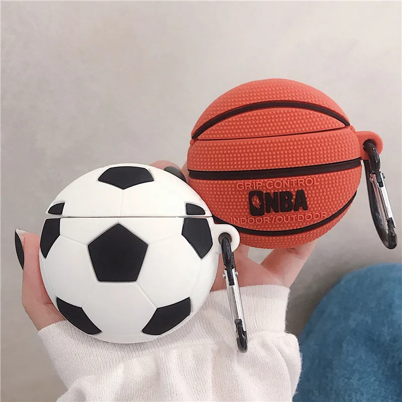 Design anti-fall Shockproof Wireless Earphone Case Cute Case 3D Basketball Soccer For Airpod 1/2 Pro3