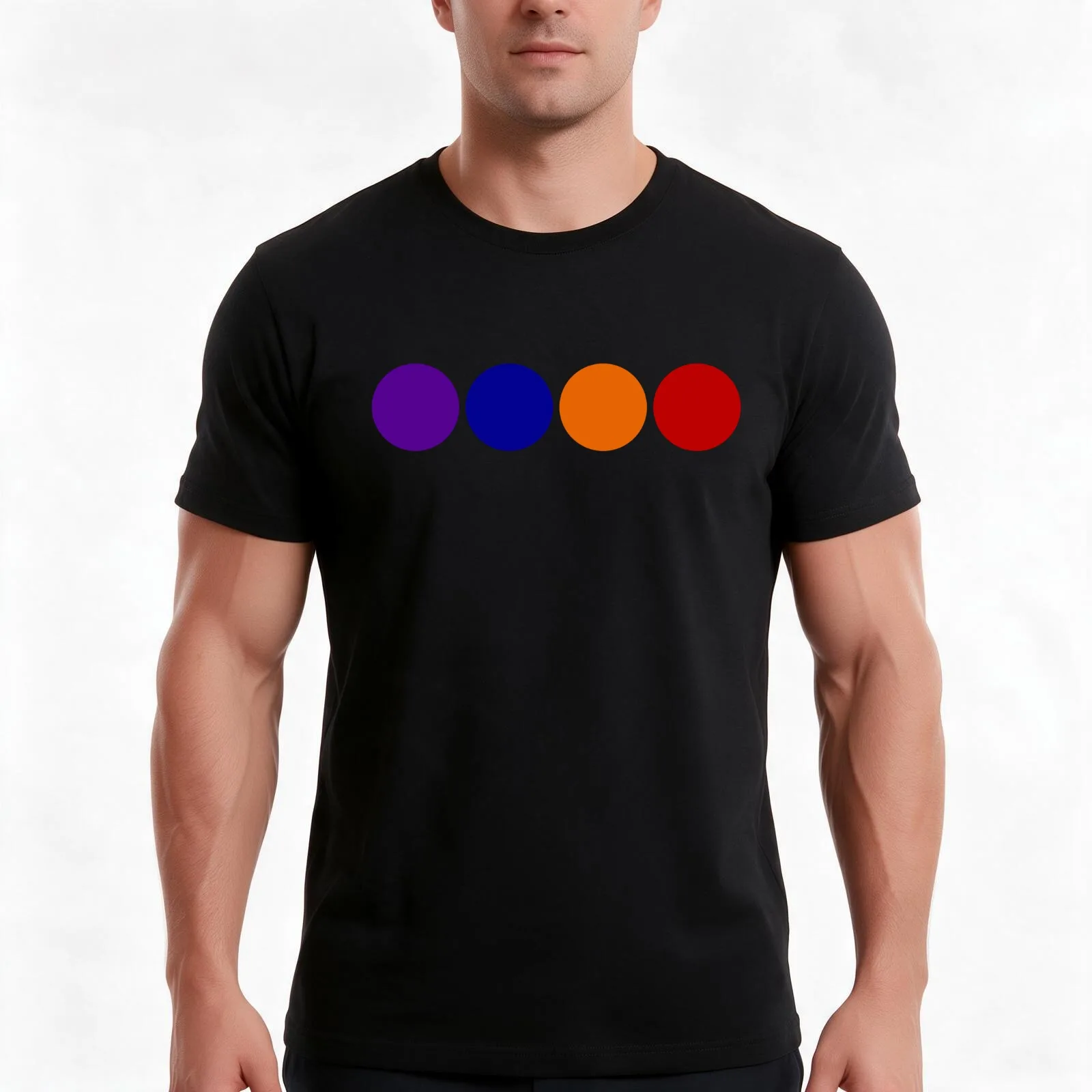 Purple Blue Orange Red T-Shirt, Summer Casual Cotton Tee, Oversized Streetwear Tops, Vintage Graphic Print, Unisex Men Women