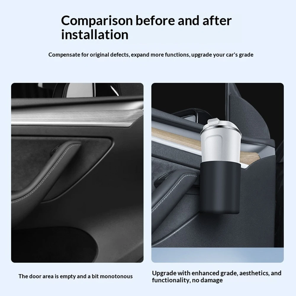 Door Cup Holder Storage Box for Tesla Model 3 2017-2023 Model Y 2021-2023 Door Bracket Drink Holder Cup Organiser Car Accessorie view 6