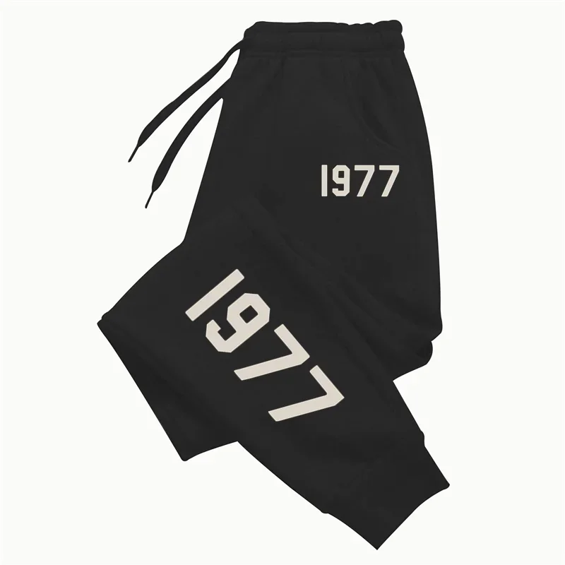 1977 new men's and women's casual pants sweatpants stylish and versatile soft and comfortable jogging sports pants hip hop