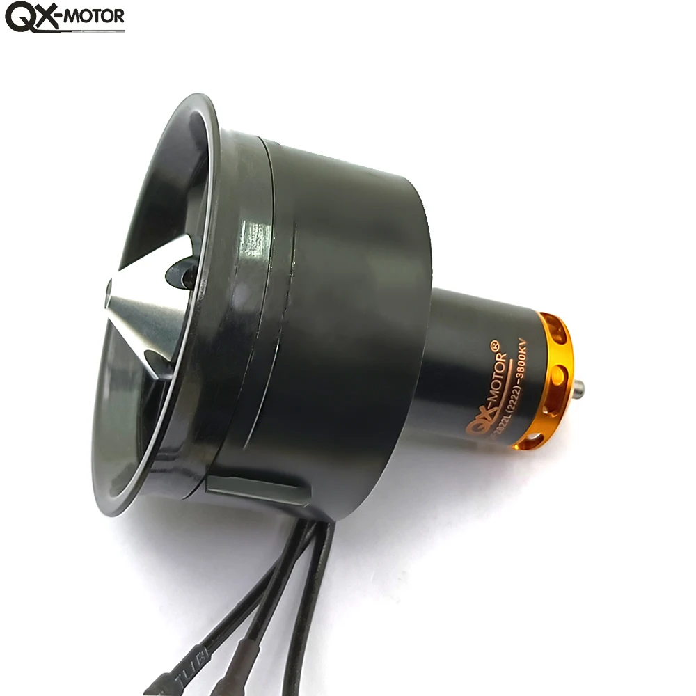 QX-MOTOR nowy 64mm EDF 12 łopatek wentylator kanałowy z QF2822 2200KV 2400KV 3500KV 3800KV 4300KV bezszczotkowy silnik zastosowanie 60A/80A ESC