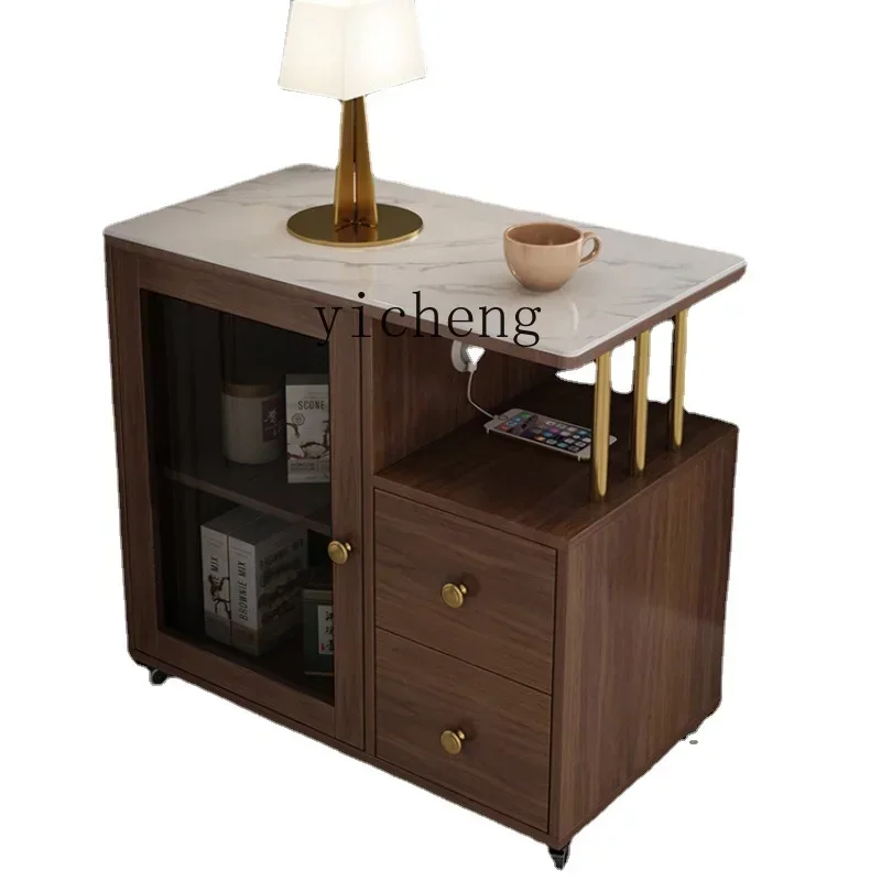 

ZK Stone Plate Sofa Side Table Side Cabinet Living Room Home Simple Modern Light Luxury Small Apartment Coffee Table