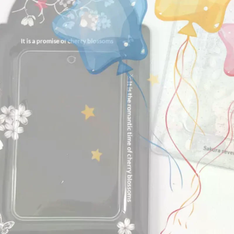 1Pcs Cherry Blossom Acrylic Photocard Holder With Hanging Hole Delicate Pattern For Kpop Card Collection Daily Use