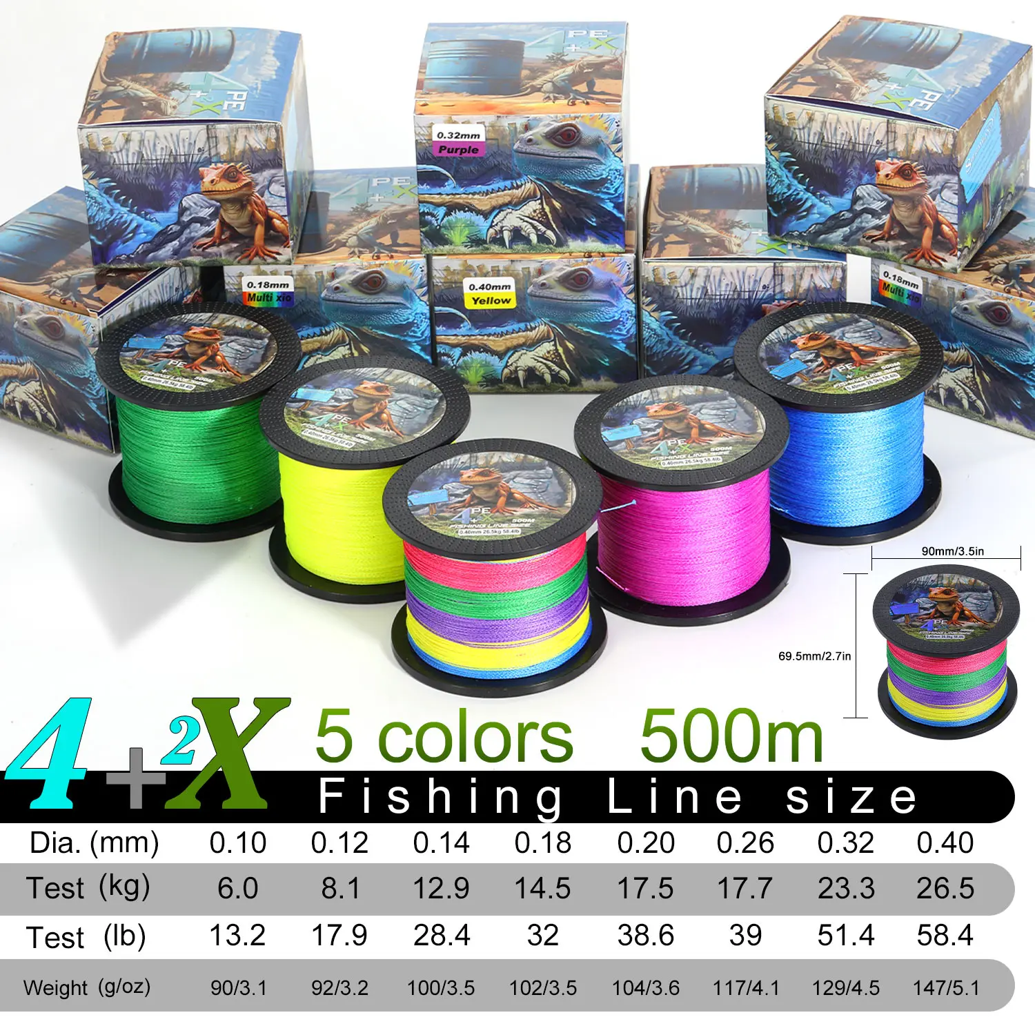 Sougayilang X4+2 Strand Braided Fishing Line 500M Multifilament Japanese Carp Fishing Wire Fishing Accessorie PE Line Tool Pesca