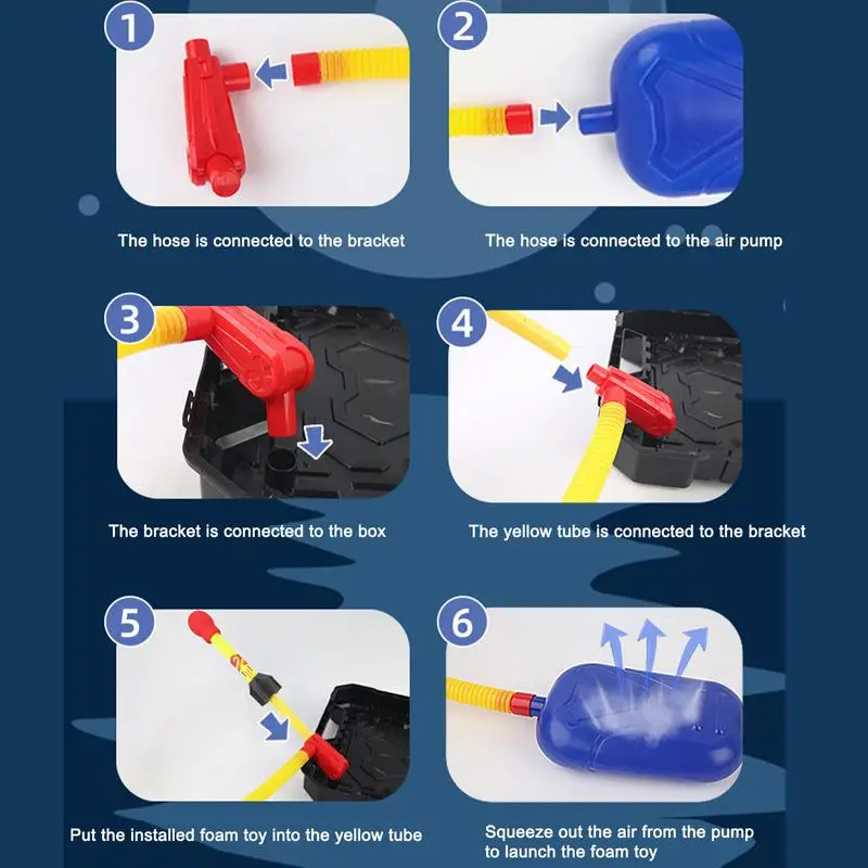خطوة على قاذفة الصواريخ على إطلاق اللعب مجموعة مع 2 قاذفات و 6 ألعاب رغوة الرياضة في الهواء الطلق لعبة هدية مجموعة صندوق