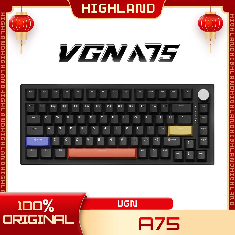 Imagem -02 - Vgn A75 com Fio Interruptor Magnético Teclado Mecânico Troca Quente 83 Teclas Rgb Retroiluminado Gaxeta Esports Vga75 Gamer Teclado Gif