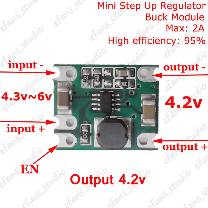 Mini DC-DC Buck Step-down Converter Power Supply Module 1.5v 1.8v 3.3v 4.2v 2A