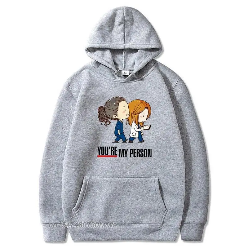 

Cartoon Greys Anatomy Harajuku Hoodie Sportswear You're My Person 90s Graphic Cute Sweatshirts Men/Women Fashion Casual Hoody