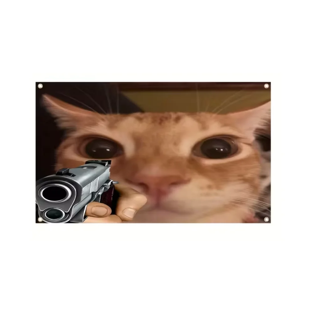 

Fun cat flag 3x5 fts 2x3 fts Fun indoor and outdoor decoration, room decoration