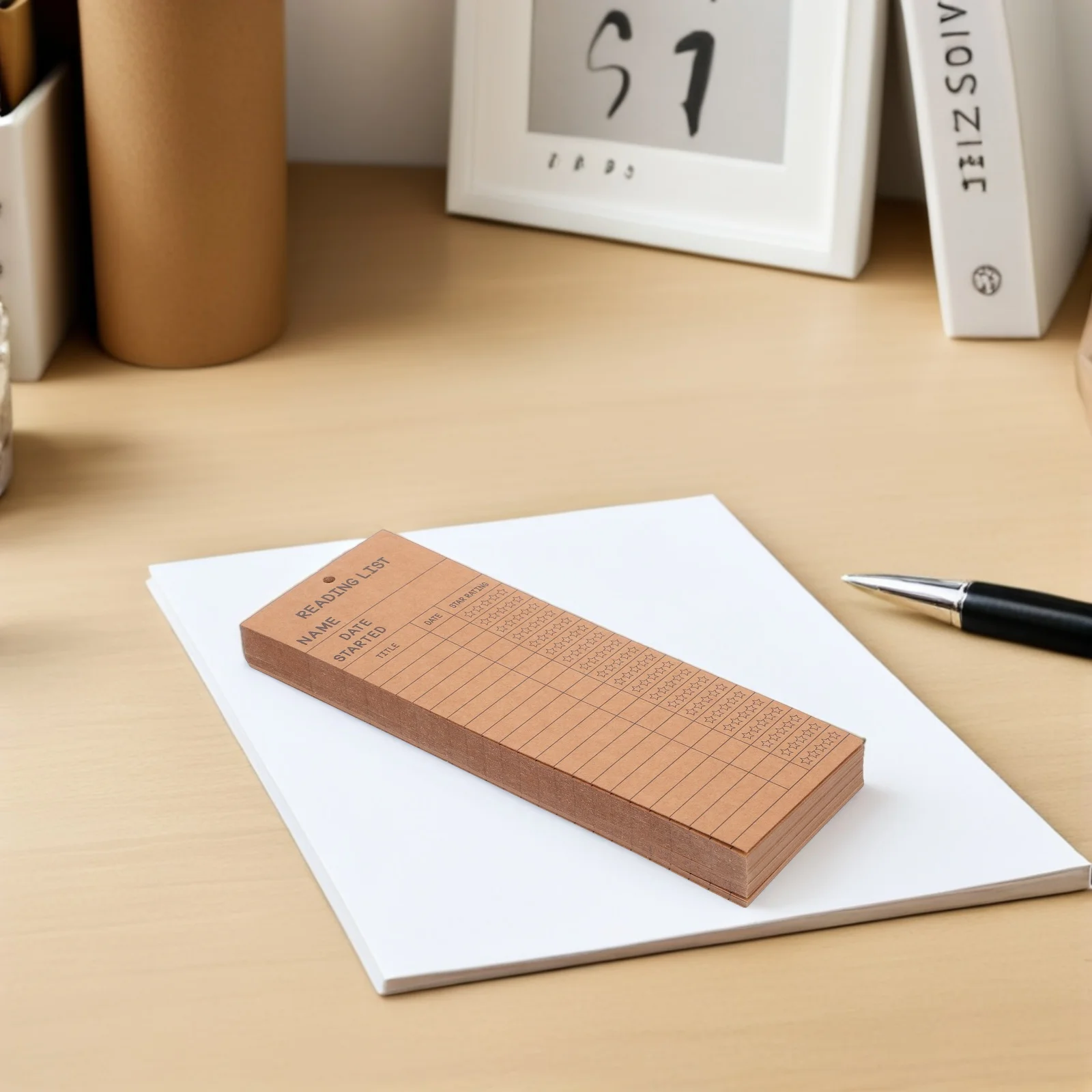 50Pcs Book Tracking Bookmark Compact Reading List Notecard with Blank Back for Notes Teachers Students Readers Portable