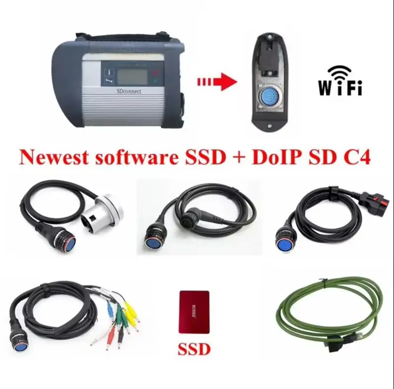 Hot WiFi Mb Star C4 For Car Auto Diagnostic Tool sd connect DoIP V09/2026 Version SSD