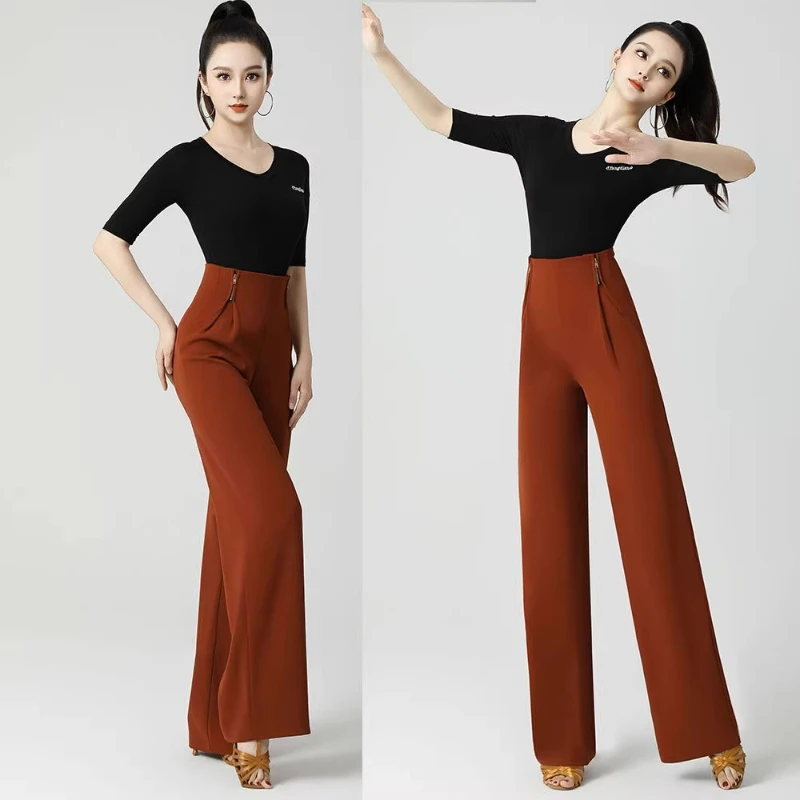

New Autumn Latin & Ballroom Dance Professional Performance Women's Adult Dance Pants Comfortable, Slim-Fit Ballroom Trousers