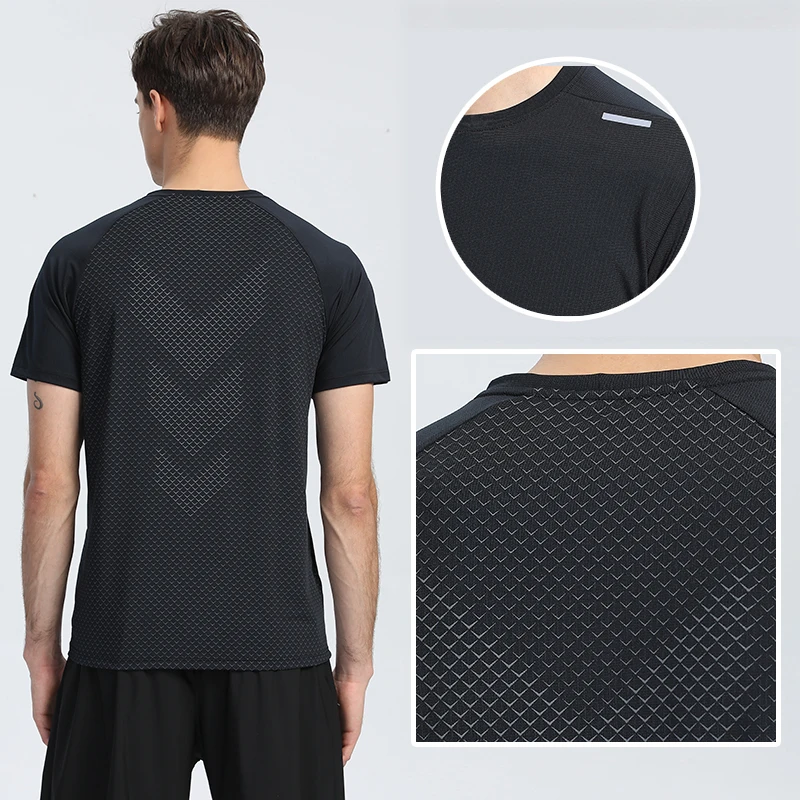 Custom LOGO Men Running T-shirt Fitness Sports Top Gym Training Shirt Jogging Casual Sportswear Quick Dry Outdoor Sports Shirt